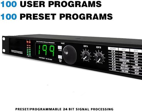 Digital Audio Processor - Quad-Core DSP Multi-Effects with 199 Presets, MIDI Compatibility, and 24-Bit Signal Processing for Studio Recording and Live Performance in Kuwait