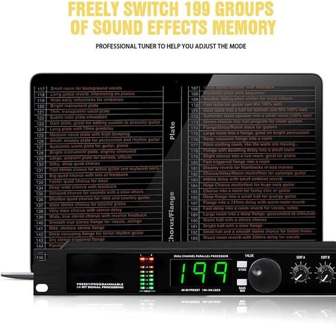 Digital Audio Processor - Quad-Core DSP Multi-Effects with 199 Presets, MIDI Compatibility, and 24-Bit Signal Processing for Studio Recording and Live Performance in Kuwait