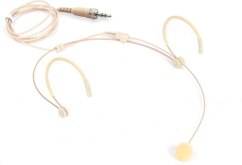 Beige Headworn Microphone,Daul Ear Hook Mic,Condenser Headset Mics for Audio Technica Microphone Wireless Systems,Ideal for Lectures,Actors,Theater,Podcasts in Saudi Arabia