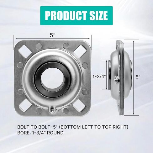 محمل شفة Hex Autoparts Harrow 1-3/4 بوصة متوافق مع FD209RA ST427 ST490، محمل قرص هارو 1-3/4 بوصة للمعدات الزراعية Case-IH New Holland، 1.75 بوصة (قطعة واحدة) in Kuwait