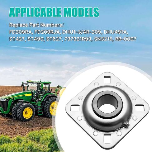 محمل شفة Hex Autoparts Harrow 1-3/4 بوصة متوافق مع FD209RA ST427 ST490، محمل قرص هارو 1-3/4 بوصة للمعدات الزراعية Case-IH New Holland، 1.75 بوصة (قطعة واحدة) in Kuwait