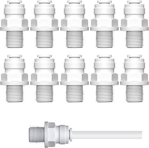 10 قطع 1/4 دفع لتوصيل التركيبات NPT ذكر إلى 1/4 OD توصيل سريع لخط المياه موصل أنابيب الدفع للتوصيل المناسب لأنظمة ثلاجة تنقية المياه صمام مستر الحاجز in Kuwait
