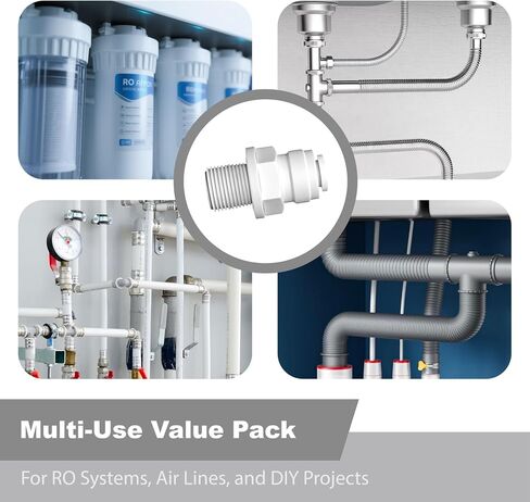 10 قطع 1/4 دفع لتوصيل التركيبات NPT ذكر إلى 1/4 OD توصيل سريع لخط المياه موصل أنابيب الدفع للتوصيل المناسب لأنظمة ثلاجة تنقية المياه صمام مستر الحاجز in Kuwait