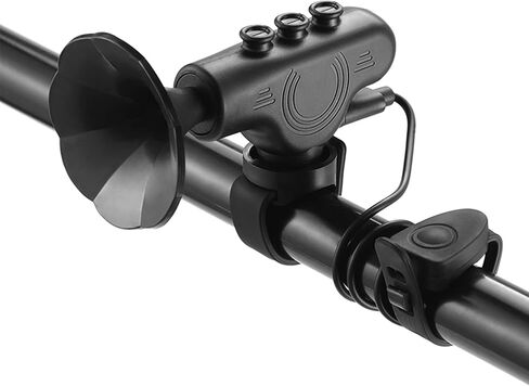 بوق الدراجة الكهربائية، جرس دراجة إلكتروني مقاوم للماء بقوة 120 ديسيبل مع بطارية قابلة للشحن 300 مللي أمبير في الساعة | بوق الدراجة للمقود | أجراس سهلة التركيب للبالغين والأطفال والدراجات الجبلية والدراجات الإلكترونية - أسود in Kuwait