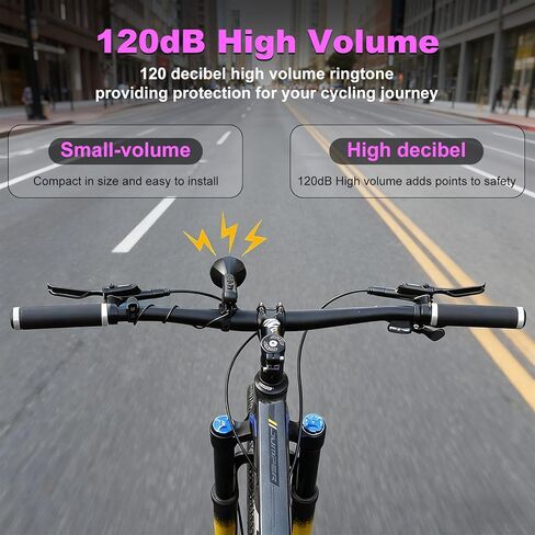 بوق الدراجة الكهربائية، جرس دراجة إلكتروني مقاوم للماء بقوة 120 ديسيبل مع بطارية قابلة للشحن 300 مللي أمبير في الساعة | بوق الدراجة للمقود | أجراس سهلة التركيب للبالغين والأطفال والدراجات الجبلية والدراجات الإلكترونية - أسود in Kuwait