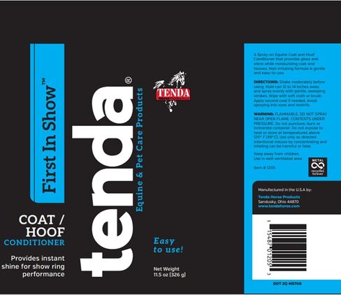 بلسم Tenda First in Show Coat/Hoof 11.5oz - يوفر لمعانًا فوريًا لأداء حلقة العرض in Kuwait