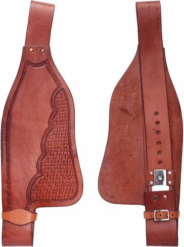 CHALLENGER Horse Horse Western Adult Tooled Oiled Tan Leather Replacement Saddle Fenders 5262DT in Saudi Arabia