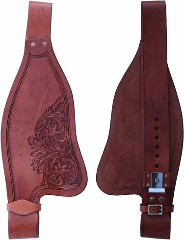 CHALLENGER Horse Horse Western Adult Tooled Brown Leather Replacement Saddle Fenders 5263DB in Saudi Arabia