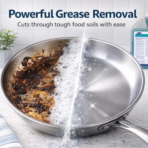 Diversey 101109768 SUMA Pan-Clean D1.5 General Purpose Pot & Pan Detergent, Highly Concentrated Dish Washing Soap with Fresh Floral Scent, AccuMix, 32-Ounce in Kuwait