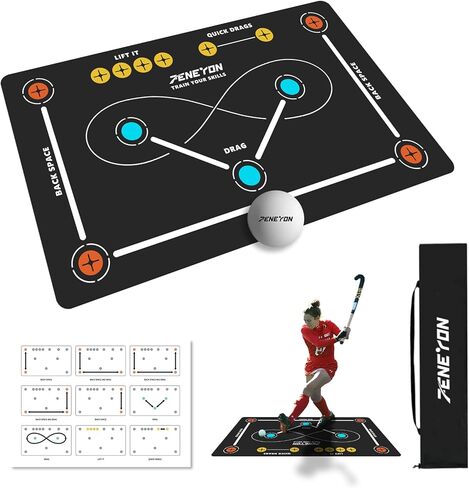 (59 * 35.4IN) Field Hockey Training mat | Indoor/Outdoor Field Hockey Equipment for All Ages,Anti-Slip and Quiet Surface,The Best Gift for Field Hockey Training Enthusiasts in Kuwait