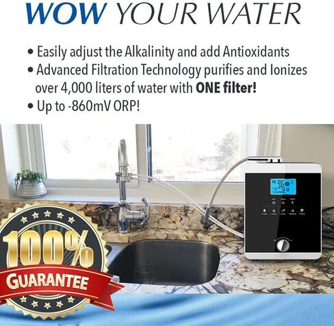 Alkaline Water Ionizer, Smart Home Water Ionizer Up to 800Mv Orp, Ph 3.5-10.5 Alkaline Acid Water Machine, Regulation Valve to Control Ph and Orp/Auto-Cleaning in Saudi Arabia