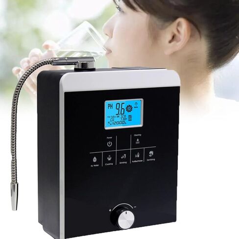 Alkaline Water Ionizer Machine, Orp+500 to -800 Ph 3.5-10.5 Alkaline Acid Water, Water Purifier Machine Instant Heating 58°C/3.8 Inch LCD Display Ion Water Machine in Saudi Arabia