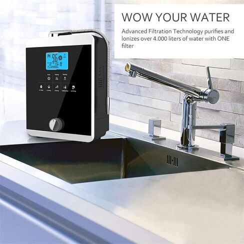 Alkaline Water Ionizer Machine, Orp+500 to -800 Ph 3.5-10.5 Alkaline Acid Water, Water Purifier Machine Instant Heating 58°C/3.8 Inch LCD Display Ion Water Machine in Saudi Arabia