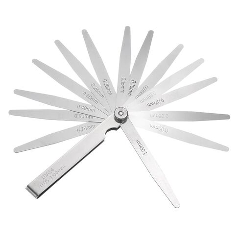 uxcell Metric Thickness Feeler Gauge 0.02-1.0mm 32 Blades Tapered Feeler Gauge Set Stainless Steel Measuring Gap Width Tool kit for Repair Valve Guitar Spark Plug in Saudi Arabia