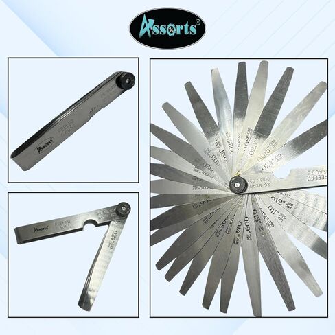 ASSORTS Feeler Gauge – 26 Blades (.0015" to .025") | Stainless Steel Thickness Gauge Tool for Automotive, Engineering & Valve Adjustment in Saudi Arabia