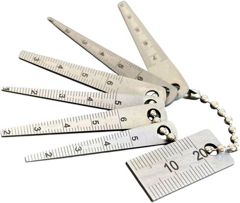 for Stainless Steel Gap Gauge Set 1-5mm/1.5-5.5mm/2-6mm/2.5-6.5mm/1-6mm/3-7.5mm/20mm, 7-Piece Tapered Feeler Gauge with Pocket-Sized Ruler in Saudi Arabia