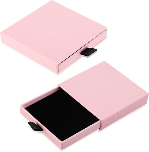 2Pcs Jewelry Gift Box Bracelet Gift Boxes Cardboard Jewelry Box Square Necklace Earring Bracelet Gift Box Kraft Organizer Storage Box for Jewellery (Black) in Saudi Arabia