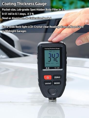Paint Thickness Gauge for Cars | Paint Thickness Gauge for Used Car Buyers – 0-51 mil Accident-Repair Detector, Fe&NFe Auto Probe Coating Thickness Gauge, 6-Foil Calibrated Paint Meter & Depth Gauge in Kuwait