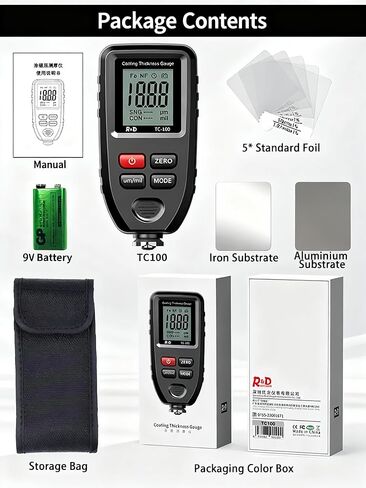 Paint Thickness Gauge for Cars | Paint Thickness Gauge for Used Car Buyers – 0-51 mil Accident-Repair Detector, Fe&NFe Auto Probe Coating Thickness Gauge, 6-Foil Calibrated Paint Meter & Depth Gauge in Kuwait