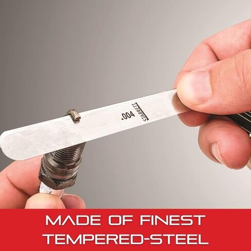Starrett Tempered Steel Metric Thickness Gage with Tapered Leaves, Locking Device, Rugged and Substanial Steel Case - 0.03-0.50mm Thickness, 13 Leaves - 173MAT in Saudi Arabia