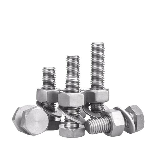 SL 1/2/5sets DIN933 DIN934 DIN125 M3-M10 TA2 Pure Titanium Alloy Hexagonal Screw Bolt Nut Flat Washer Spring Sets(M4x50mm 2pcs) in Saudi Arabia
