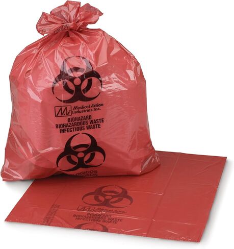 McKesson Infectious Waste Bag, Biohazard, Star Sealed Bottom, Red, 1.25 Mil, 40 to 45 gal, 40 in X 46 in, 150 Count in Saudi Arabia