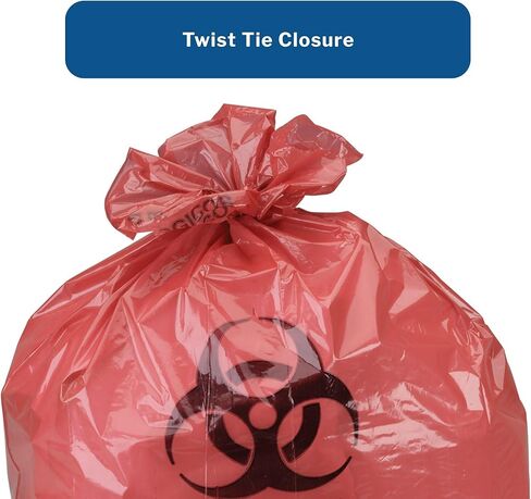 McKesson Infectious Waste Bag, Biohazard, Star Sealed Bottom, Red, 1.25 Mil, 40 to 45 gal, 40 in X 46 in, 150 Count in Saudi Arabia