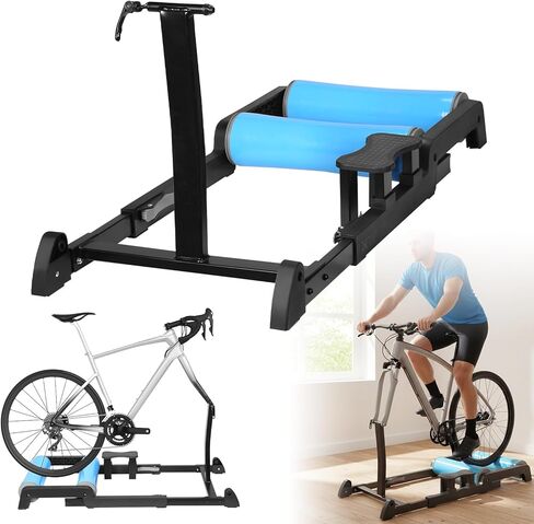 Indoor Bike Resistance Trainer, Detachable Stationary Bicycle Roller, Aluminum Alloy Anti Slip Home Cycling Trainer, Adjustable Fitness Equipment for Mountain Road Bike Racing Strength Training in Saudi Arabia
