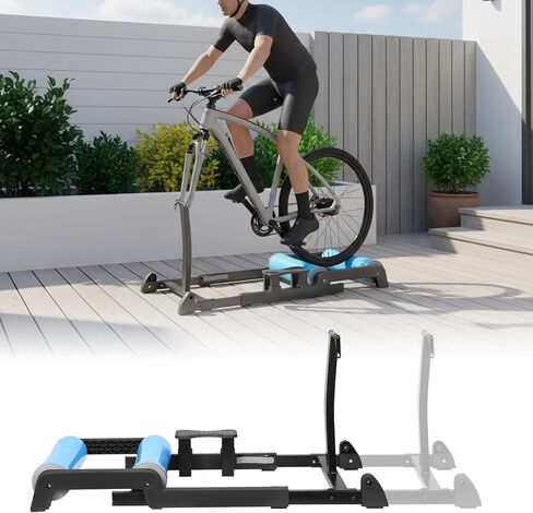 Indoor Bike Resistance Trainer, Detachable Stationary Bicycle Roller, Aluminum Alloy Anti Slip Home Cycling Trainer, Adjustable Fitness Equipment for Mountain Road Bike Racing Strength Training in Saudi Arabia