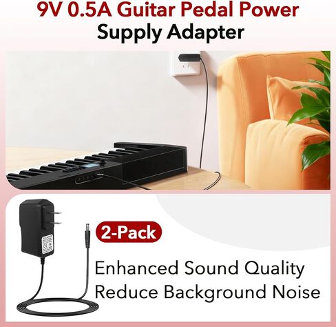 محول طاقة بدواسة الجيتار 9 فولت 0.5 أمبير، متوافق مع دواسات تأثيرات Boss JOYO ولوحات المفاتيح ولوحات الدواسات ذات التأثير، تيار متردد 9 فولت 500 مللي أمبير in Kuwait