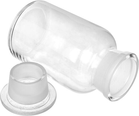 Lab Glass Reagent Bottle, Wide Mouth Borosilicate Glass Storage Bottle with Ground Stopper, 500ml, Clear in Kuwait