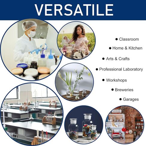 Lab Glass Reagent Bottle, Wide Mouth Borosilicate Glass Storage Bottle with Ground Stopper, 500ml, Clear in Kuwait