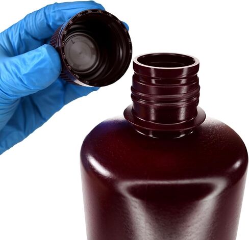 EISCO - عبوة مكونة من 12 زجاجة كاشف HDPE ذات الفم الضيق سعة 1000 مل مع أغطية من مادة البولي بروبيلين، غير معقمة، تخزين حساس للضوء، -100 إلى 120 درجة مئوية، تم اختبارها ضد التسرب، حاويات عينات المختبر in Saudi Arabia