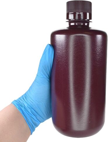 EISCO - عبوة مكونة من 12 زجاجة كاشف HDPE ذات الفم الضيق سعة 1000 مل مع أغطية من مادة البولي بروبيلين، غير معقمة، تخزين حساس للضوء، -100 إلى 120 درجة مئوية، تم اختبارها ضد التسرب، حاويات عينات المختبر in Saudi Arabia
