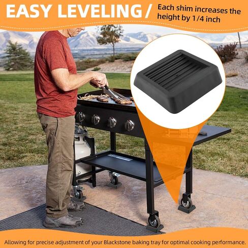 4pcs Griddle Leveling Shims Kit 1/4" Wedges for Tables Leveling Shims Furniture Shim Grill Levelers Shim and Wedges for Levelings(Color:Black) in Kuwait
