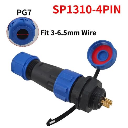 SP1310 SP1312 Connector SP13 2pin 3pin 4pin 5pin 6pin 7pin 9pin IP68 Connectors Plugs and Socket 1Pcs(PG7-4PIN) in Saudi Arabia