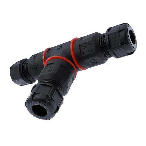 IP68 Connector T Shape 3 Pin 250V 24A Cable Wire Gland Sleeve Quick Connect 1Pcs in Saudi Arabia