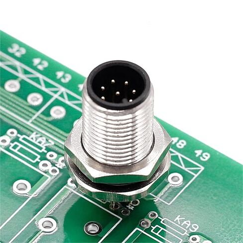 PCB Sensor Connector M12 Front Panel Nut Flange Socket M1216 Connectors 4 5 8pin Screw Threaded Coupling Male Female 1Pcs(Female 5pin) in Saudi Arabia