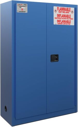خزانة أمان قابلة للاشتعال سعة 30 جالونًا من FireKing Yellow - خزانة تخزين قابلة للاشتعال للسوائل القابلة للاشتعال - خزائن أمان فولاذية مع باب يدوي للاستخدام التجاري والصناعي والمنزلي - 43 بوصة × 44 بوصة × 18 بوصة in Kuwait