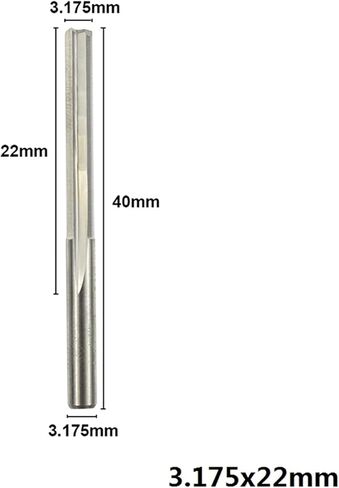 مجموعات مطحنة نهاية 10 قطعة لقمة توجيه CNC 2 مزامير قاطعة طحن مستقيمة للخشب MDF البلاستيك 3.175 مم عرقوب كربيد نهاية مطحنة أدوات النجارة (10 قطع 3.175 × 22 مم) in Kuwait