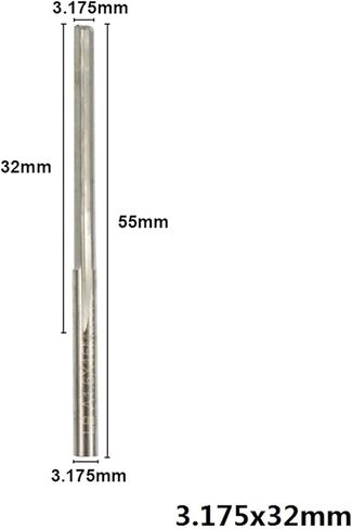 مجموعات مطحنة نهاية 10 قطعة لقمة توجيه CNC 2 مزامير قاطعة طحن مستقيمة للخشب MDF البلاستيك 3.175 مم عرقوب كربيد نهاية مطحنة أدوات النجارة (10 قطع 3.175 × 32 مم) in Kuwait