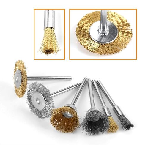 36pcs Polishing Wheel Set, Brass Wire Steel Wire Brush Kit with Pen Flat Cup Shaped Wheels - Durable Material, Versatile Rotary Tool Accessories for Rust Removal and Surface in Saudi Arabia