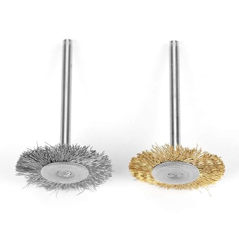 36pcs Polishing Wheel Set, Brass Wire Steel Wire Brush Kit with Pen Flat Cup Shaped Wheels - Durable Material, Versatile Rotary Tool Accessories for Rust Removal and Surface in Saudi Arabia