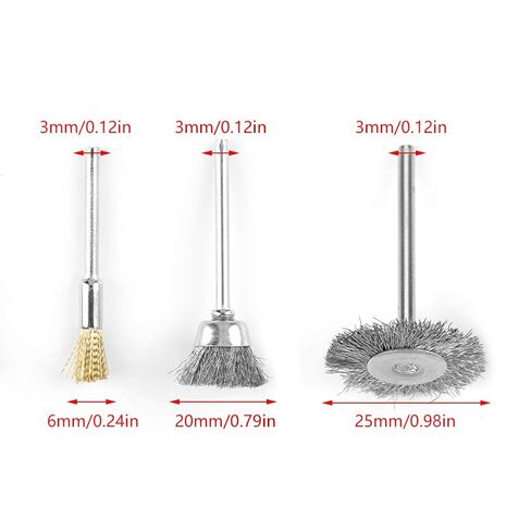 36pcs Polishing Wheel Set, Brass Wire Steel Wire Brush Kit with Pen Flat Cup Shaped Wheels - Durable Material, Versatile Rotary Tool Accessories for Rust Removal and Surface in Saudi Arabia