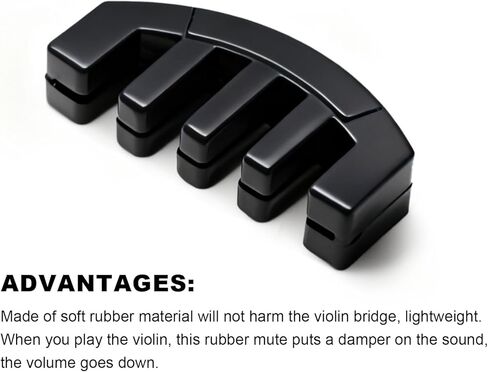 Rubber 4/4 Violin Practice Mute, Claw Style, Musical String Instrument, Black in Kuwait