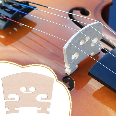 6 Pack Violin Bridge 4/4 Full Size, Pre-Cut Violin Bridge Tool Fine Grade Maple Violins Parts Sound Volume Violins Parts for Fit Most 4/4 in Saudi Arabia
