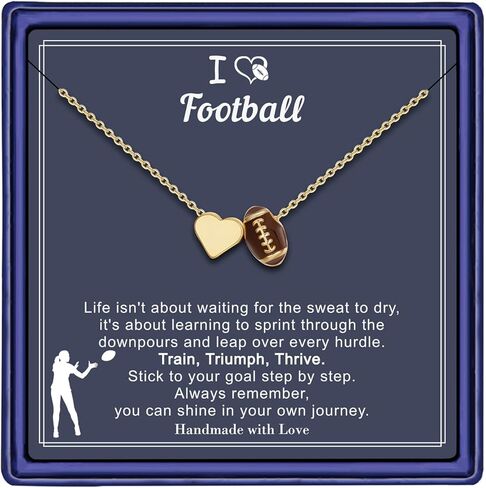 Turandoss Sports Necklace for Women, 14K Gold Plated Heart Pendant Soccer Football Basketball Necklaces for Women Gold Pickleball Volleyball Tennis Softball Necklace Gifts for Sports Lovers Fans Teams in Saudi Arabia