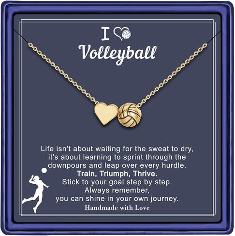 Turandoss Sports Necklace for Women, 14K Gold Plated Heart Pendant Soccer Football Basketball Necklaces for Women Gold Pickleball Volleyball Tennis Softball Necklace Gifts for Sports Lovers Fans Teams in Saudi Arabia
