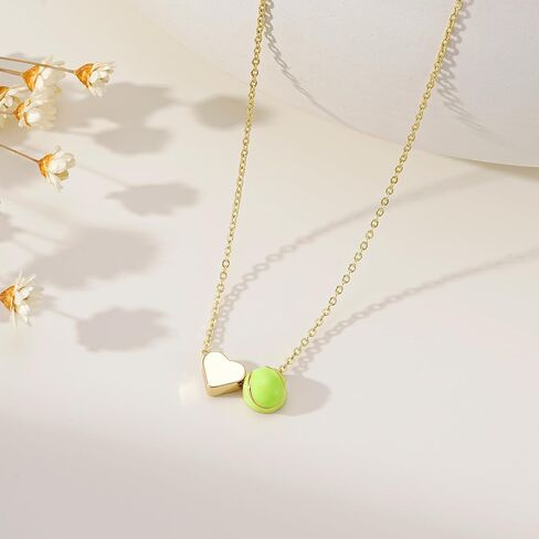 Turandoss Sports Necklace for Women, 14K Gold Plated Heart Pendant Soccer Football Basketball Necklaces for Women Gold Pickleball Volleyball Tennis Softball Necklace Gifts for Sports Lovers Fans Teams in Saudi Arabia