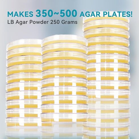 مسحوق أجار LB 250 جرام - يصنع أكثر من 350 إلى 500 طبق أجار بيتري - سهل الاستخدام - أفضل من مسحوق أجار المغذي لأطباق بيتري in Kuwait